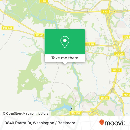 Mapa de 3840 Parrot Dr, Ellicott City, MD 21042