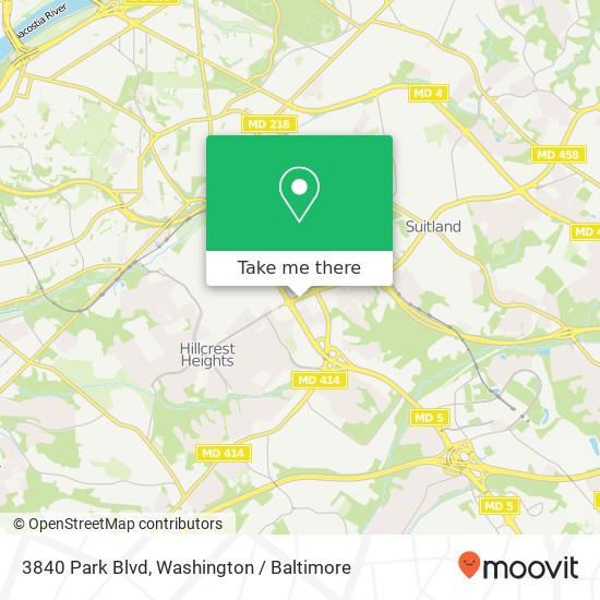 3840 Park Blvd, Suitland (MARLOW HEIGHTS), MD 20746 map