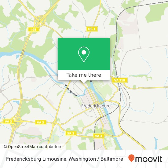 Fredericksburg Limousine map
