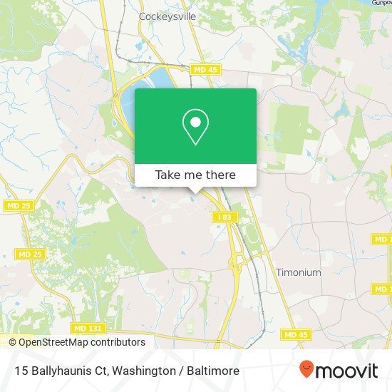Mapa de 15 Ballyhaunis Ct, Lutherville Timonium, MD 21093