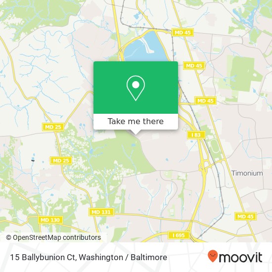 Mapa de 15 Ballybunion Ct, Lutherville Timonium, MD 21093