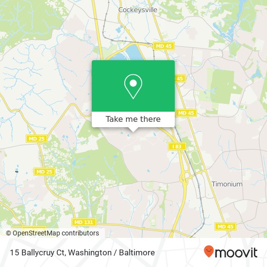 Mapa de 15 Ballycruy Ct, Lutherville Timonium, MD 21093