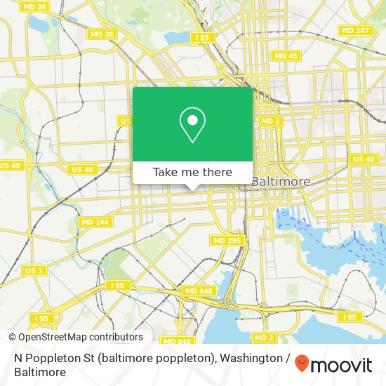 Mapa de N Poppleton St (baltimore poppleton), Baltimore, MD 21201