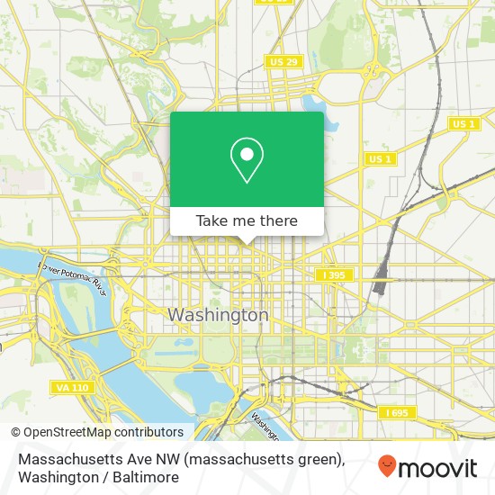 Mapa de Massachusetts Ave NW (massachusetts green), Washington (WASHINGTON), DC 20005