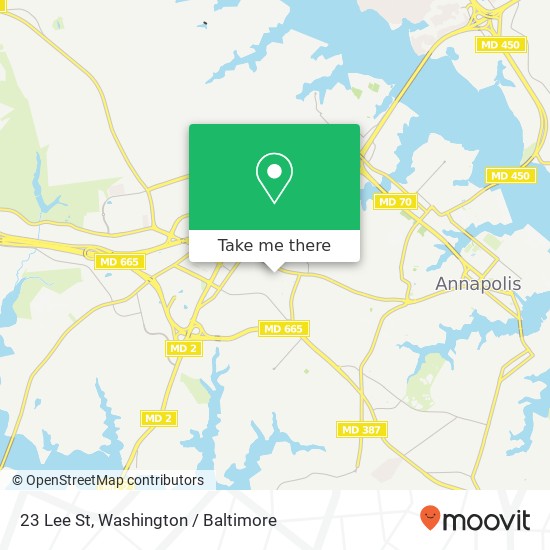 Mapa de 23 Lee St, Annapolis, MD 21401