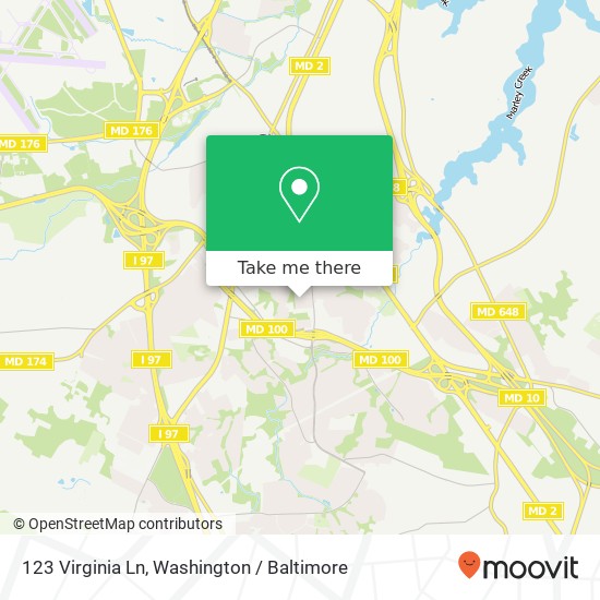 Mapa de 123 Virginia Ln, Glen Burnie, MD 21061