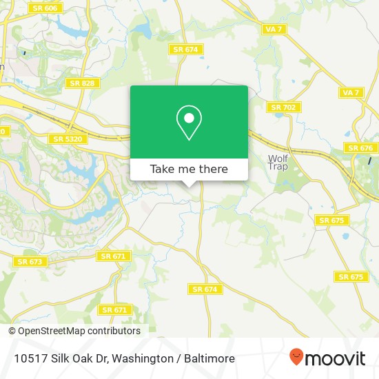 Mapa de 10517 Silk Oak Dr, Vienna, VA 22182