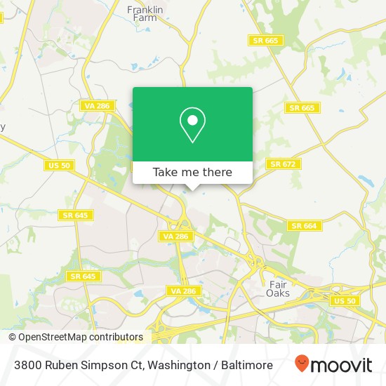 Mapa de 3800 Ruben Simpson Ct, Fairfax, VA 22033