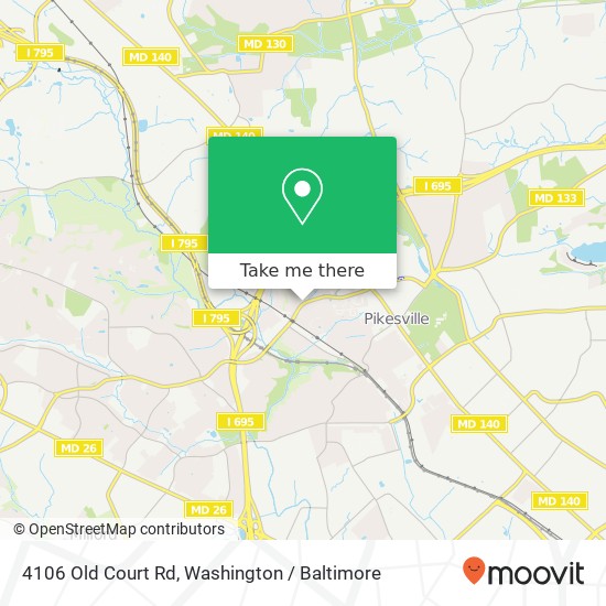 Mapa de 4106 Old Court Rd, Pikesville, MD 21208