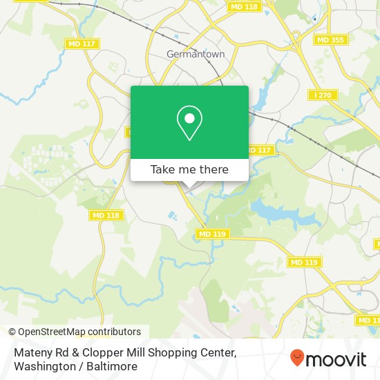Mateny Rd & Clopper Mill Shopping Center map