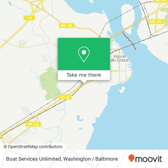 Mapa de Boat Services Unlimited, 1353 Old Post Rd