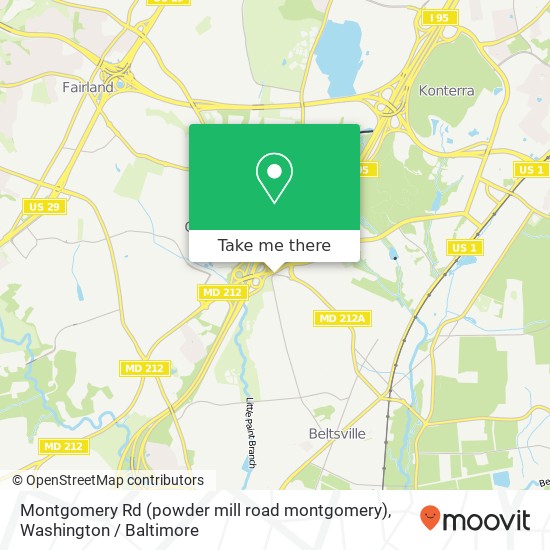 Mapa de Montgomery Rd (powder mill road montgomery), Beltsville, MD 20705