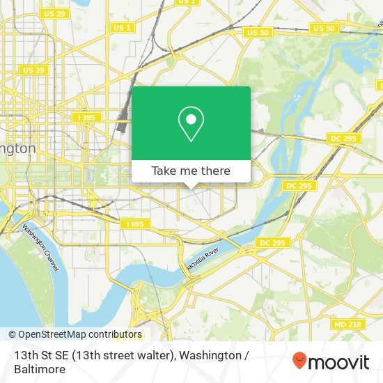 Mapa de 13th St SE (13th street walter), Washington, DC 20003