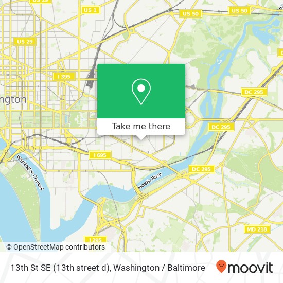 Mapa de 13th St SE (13th street d), Washington, DC 20003
