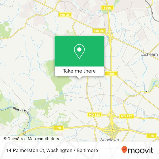 Mapa de 14 Palmerston Ct, Windsor Mill, MD 21244