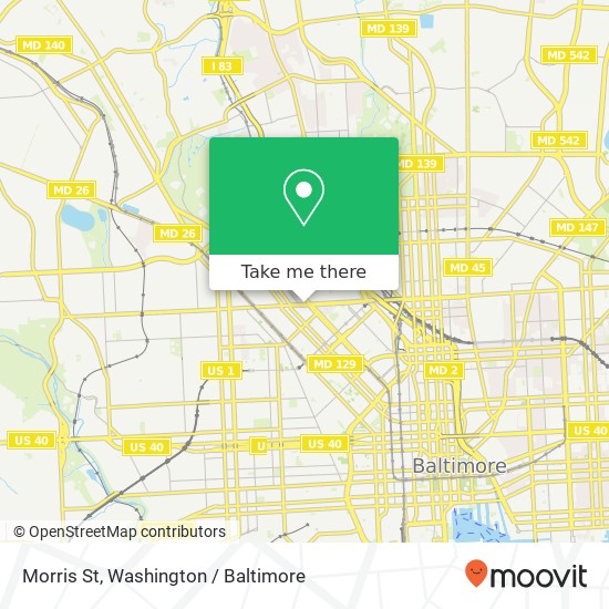 Mapa de Morris St, Baltimore, MD 21217