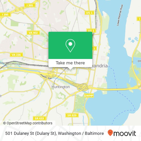 Mapa de 501 Dulaney St (Dulany St), Alexandria, <B>VA< / B> 22314