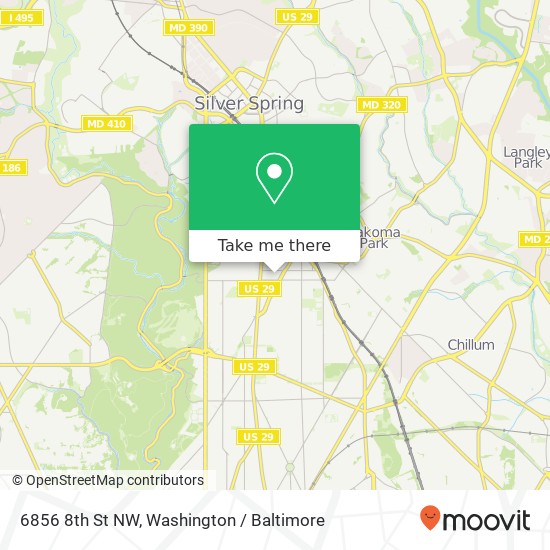 Mapa de 6856 8th St NW, Washington, DC 20012