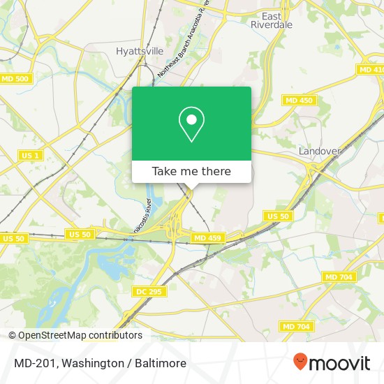 Mapa de MD-201, Hyattsville, <B>MD< / B> 20781