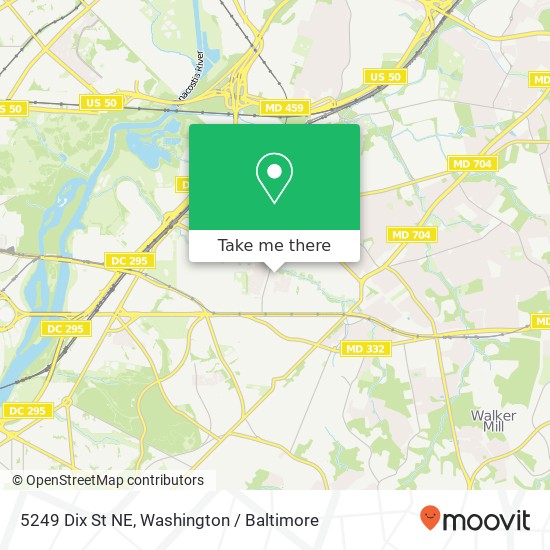 Mapa de 5249 Dix St NE, Washington, DC 20019