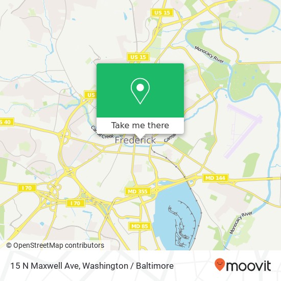 Mapa de 15 N Maxwell Ave, Frederick, MD 21701