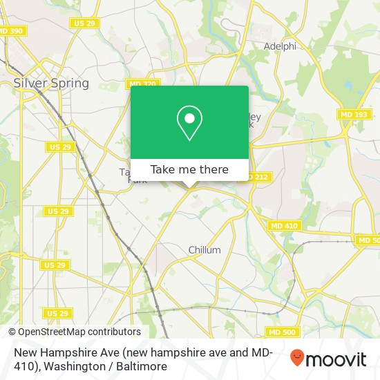 New Hampshire Ave (new hampshire ave and MD-410), Takoma Park, MD 20912 map