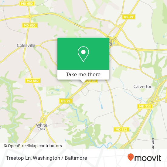 Treetop Ln, Silver Spring, MD 20904 map
