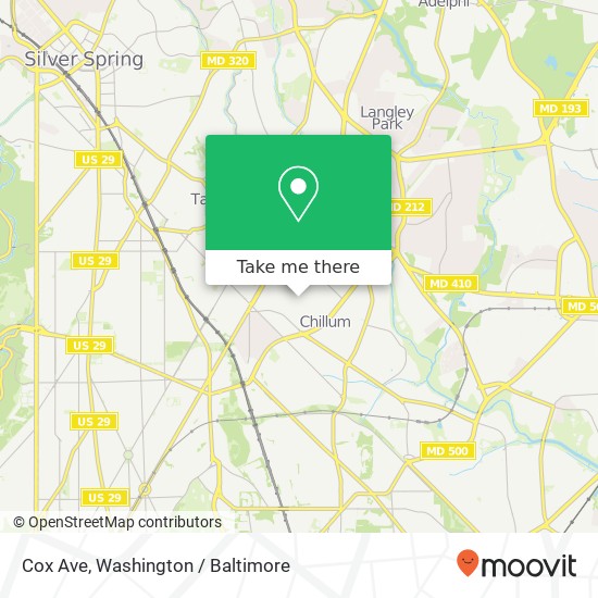 Mapa de Cox Ave, Hyattsville (HYATTSVILLE), MD 20783