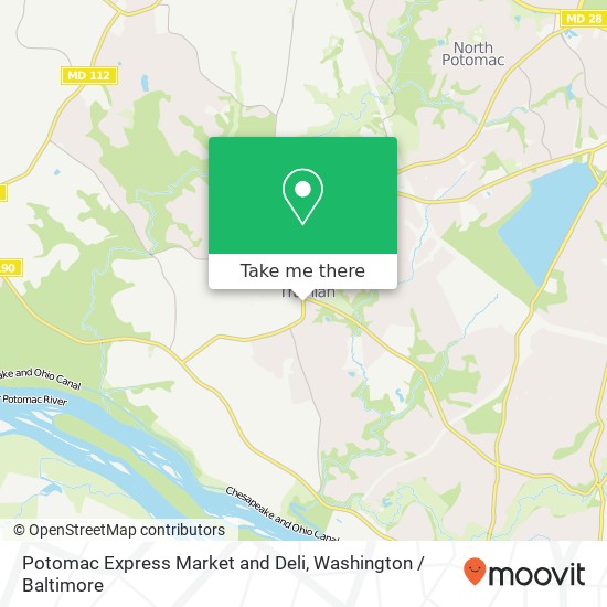 Mapa de Potomac Express Market and Deli, 12960 Travilah Rd