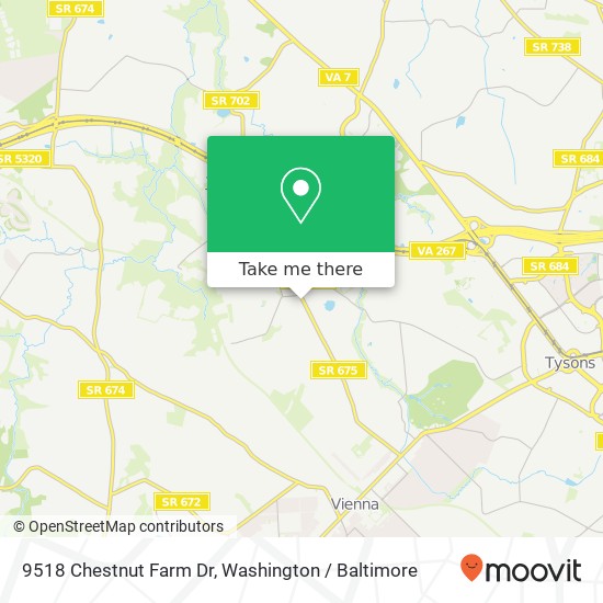 Mapa de 9518 Chestnut Farm Dr, Vienna, VA 22182