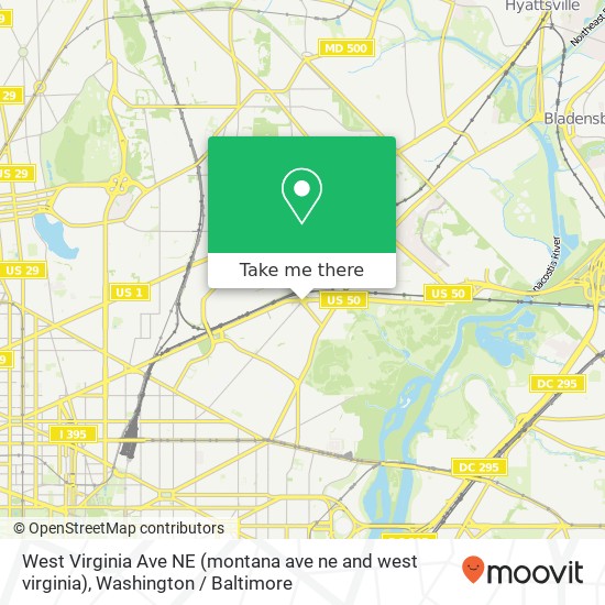 West Virginia Ave NE (montana ave ne and west virginia), Washington, DC 20002 map