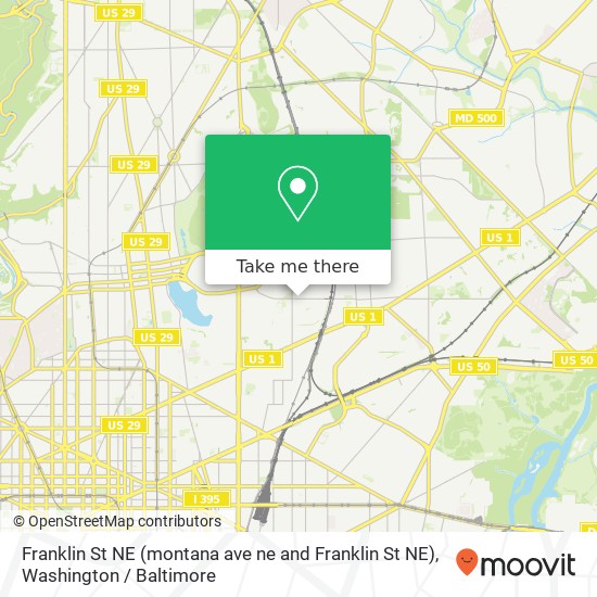 Mapa de Franklin St NE (montana ave ne and Franklin St NE), Washington, DC 20017
