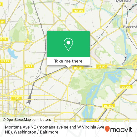 Mapa de Montana Ave NE (montana ave ne and W Virginia Ave NE), Washington, DC 20002