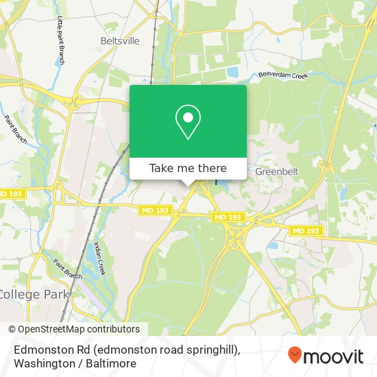 Mapa de Edmonston Rd (edmonston road springhill), Greenbelt, MD 20770