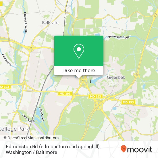 Mapa de Edmonston Rd (edmonston road springhill), Greenbelt, MD 20770