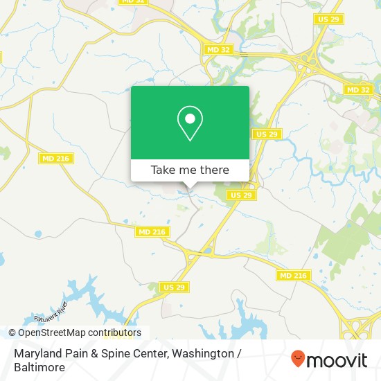 Mapa de Maryland Pain & Spine Center, 7625 Maple Lawn Blvd