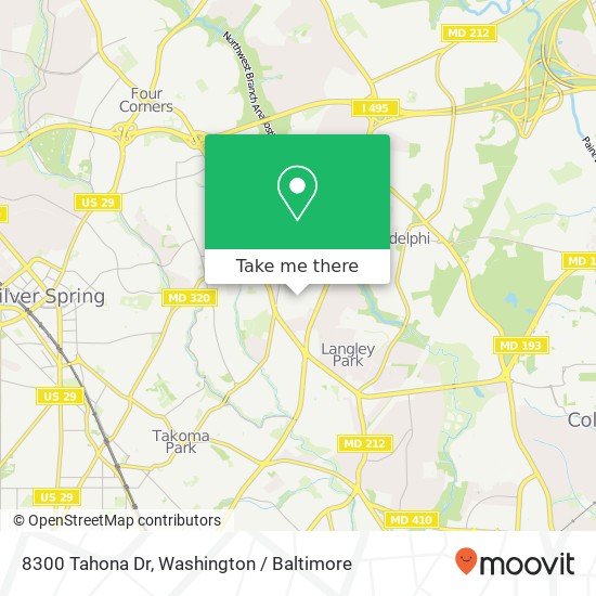 Mapa de 8300 Tahona Dr, Silver Spring, MD 20903