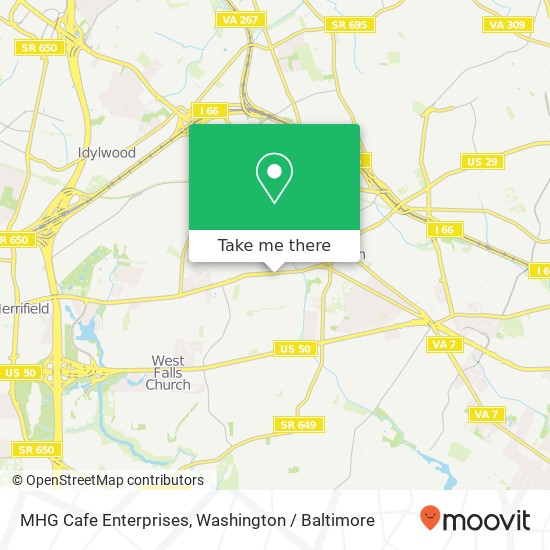 Mapa de MHG Cafe Enterprises, 7223 Lee Hwy