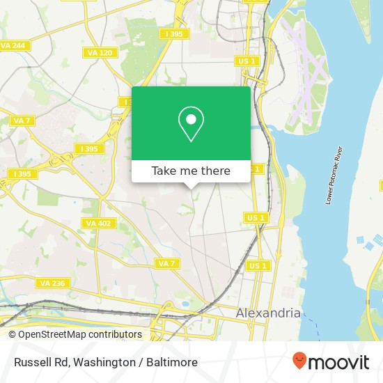 Mapa de Russell Rd, Alexandria, VA 22301