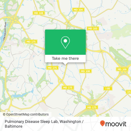 Mapa de Pulmonary Disease Sleep Lab, 8600 Snowden River Pkwy