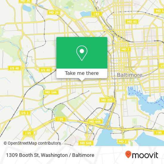 Mapa de 1309 Booth St, Baltimore, MD 21223