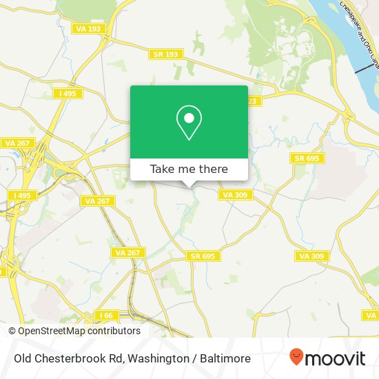 Mapa de Old Chesterbrook Rd, McLean, VA 22101