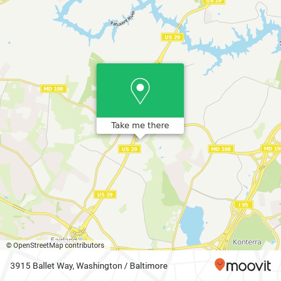 Mapa de 3915 Ballet Way, Burtonsville, MD 20866