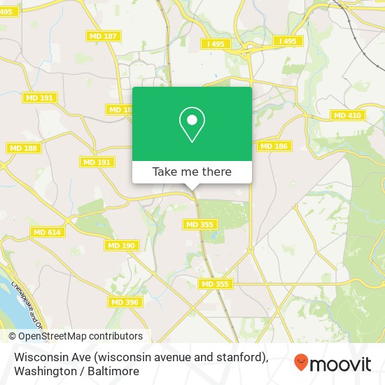 Mapa de Wisconsin Ave (wisconsin avenue and stanford), Chevy Chase, MD 20815