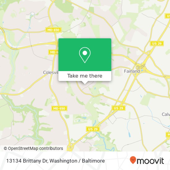 13134 Brittany Dr, Silver Spring, MD 20904 map