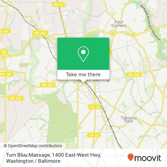 Turn Bluu Massage, 1400 East-West Hwy map