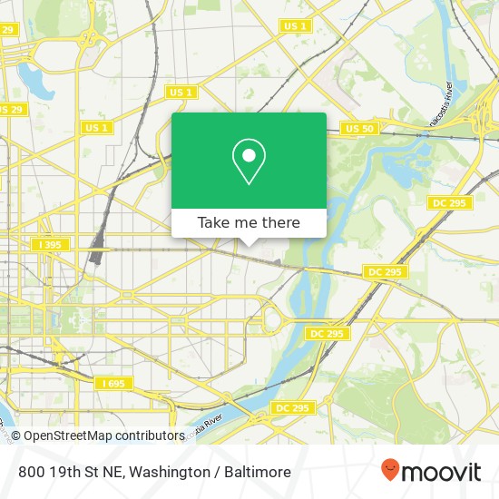 Mapa de 800 19th St NE, Washington, DC 20002