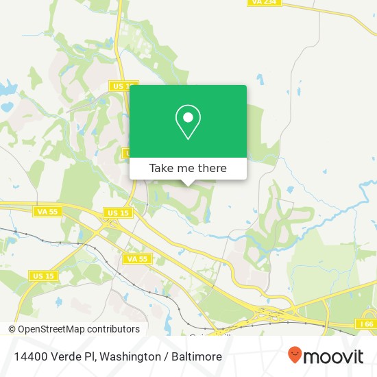 Mapa de 14400 Verde Pl, Haymarket, VA 20169