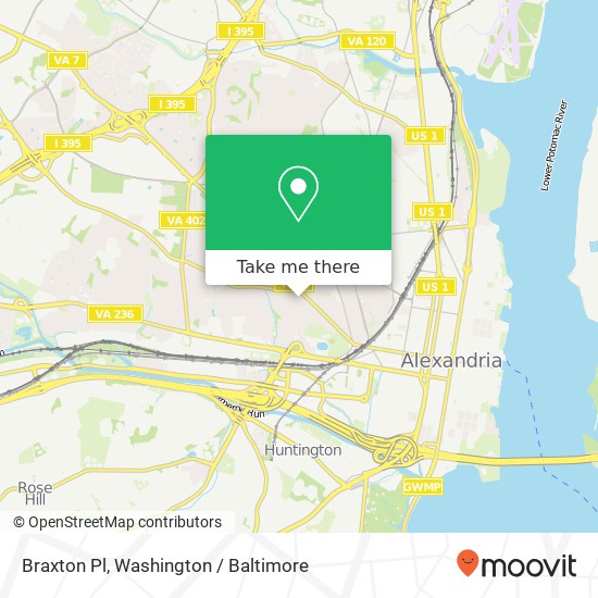 Mapa de Braxton Pl, Alexandria, VA 22301