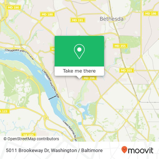 Mapa de 5011 Brookeway Dr, Bethesda, MD 20816